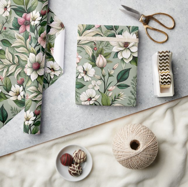 Papel De Presente Artisan Florals 02 (Artesanato)