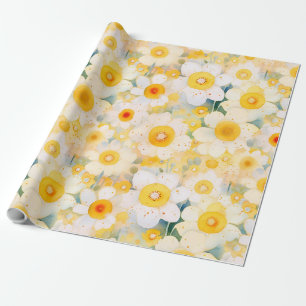 Papel De Presente Artisan Willows Amarelo Laranja Branca Feliz Diver