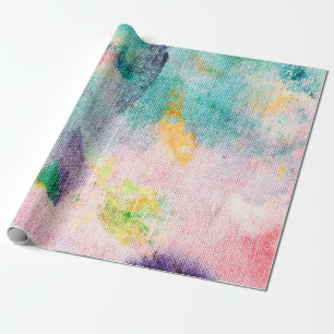 Papel De Presente Artista Azul. Apresentação Contemporânea Branca. T