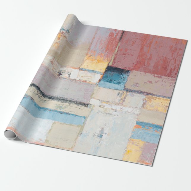 Papel De Presente Artistas pintura a óleo abstrato (Desenrolado)