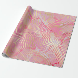 Papel De Presente Artsy Rosa Dourado Cinzento Cinzento
