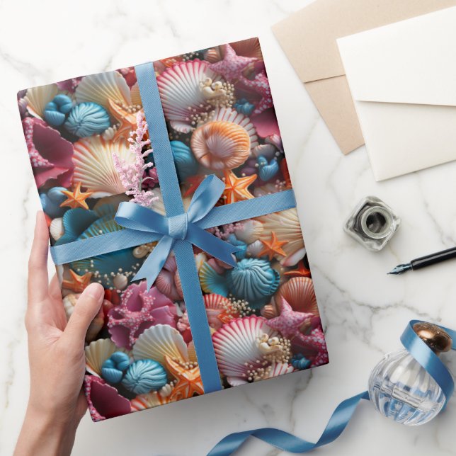 Papel De Presente Artsy Shells (Presentear)