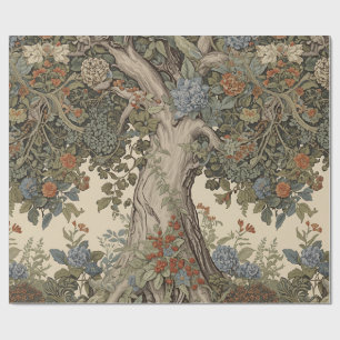 Papel De Presente Árvore da Vida de William Morris Pré-Rafaelita Vin