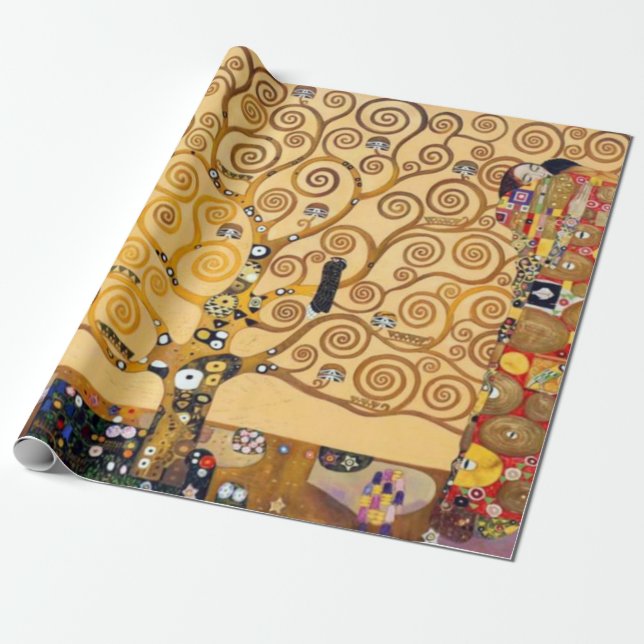 Papel De Presente Árvore da Vida Gustav Klimt (Desenrolado)