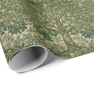 Papel De Presente Árvore da Vida William Morris Vintage Pré-Rafaelit