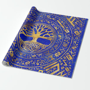 Papel De Presente Árvore da vida - Yggdrasil - Lapis Lazuli