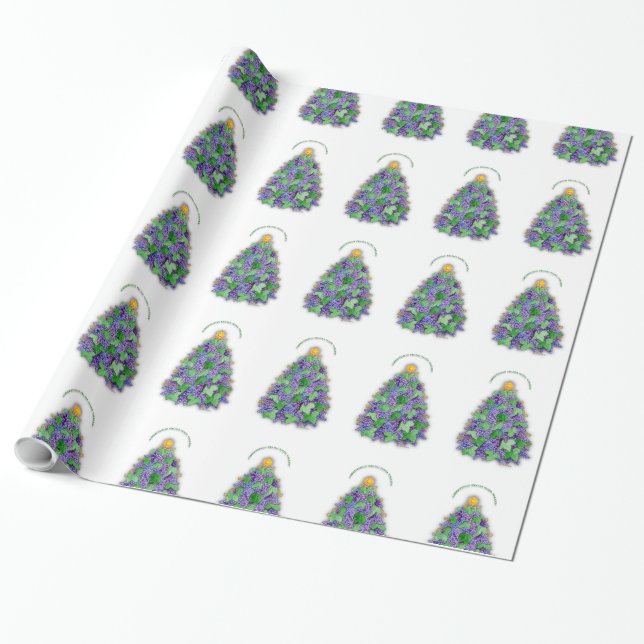 Papel De Presente Árvore das uvas para vinho de Napa Valley do Natal (Desenrolado)