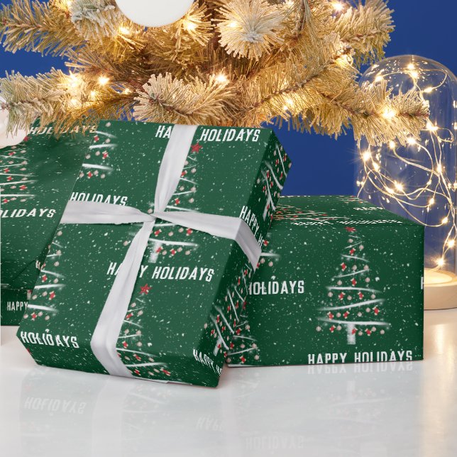 Papel De Presente Árvore de Baseball e Meias Vermelhas de Natal (Feriados)