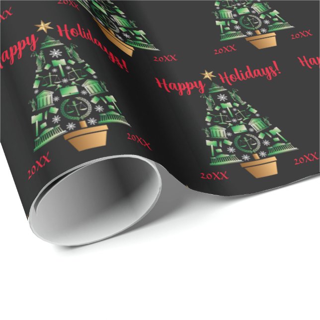 Papel De Presente Árvore de Natal Advogado Advogada (Ponta do rolo)