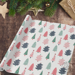 Papel De Presente Árvore de Natal Alegre