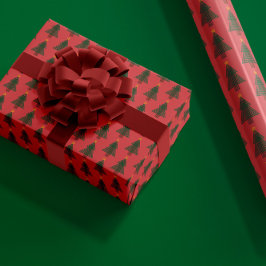Papel De Presente Árvore de Natal Art Déco