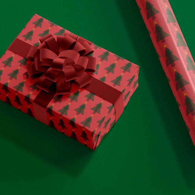 Papel De Presente Árvore de Natal Art Déco (Criador carregado)