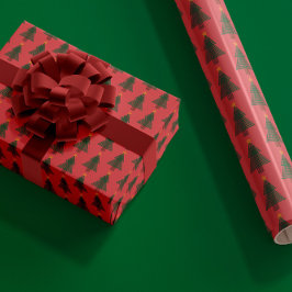 Papel De Presente Árvore de Natal Art Déco