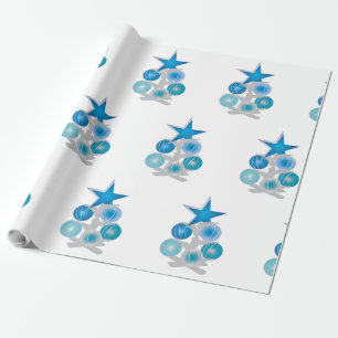Papel De Presente Árvore de Natal azul