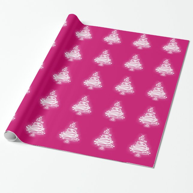 Papel De Presente Árvore de Natal branca do zen (Desenrolado)