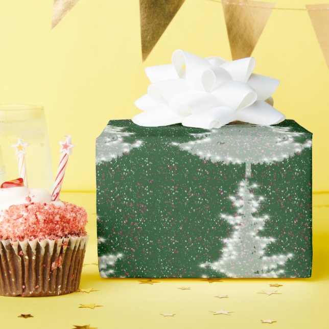Papel De Presente Árvore de Natal Brilho Invernal Encantado (Festa de aniversário)