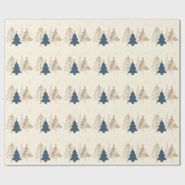 Papel De Presente Árvore de Natal Clássica Marfim