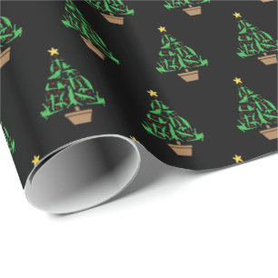 Papel De Presente Árvore de Natal da ginástica masculina