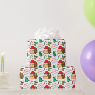Papel De Presente Árvore de Natal das Festas de Natal do Caracol Fof