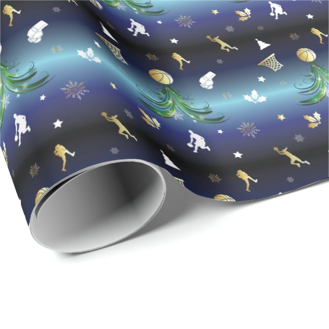 Papel De Presente Árvore de Natal de Jogador de Basquete (Ponta do rolo)