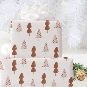 Papel De Presente Árvore de Natal de Merry Minimalista e Aquarela