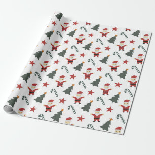 Papel De Presente Árvore de Natal de Papais noeis Doces