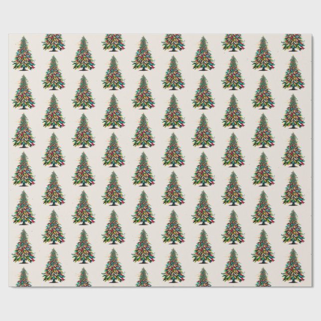 Papel De Presente Árvore de Natal de Penas Nativas Americanas (Aberto)
