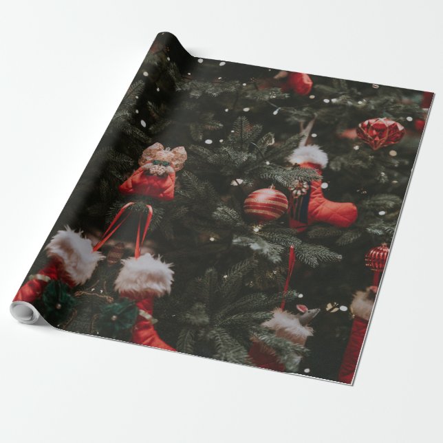 Papel De Presente Árvore de Natal decorada (Desenrolado)