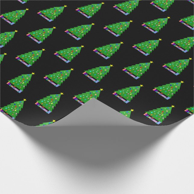 Papel De Presente Árvore de Natal decorada + presentes (Ponta)