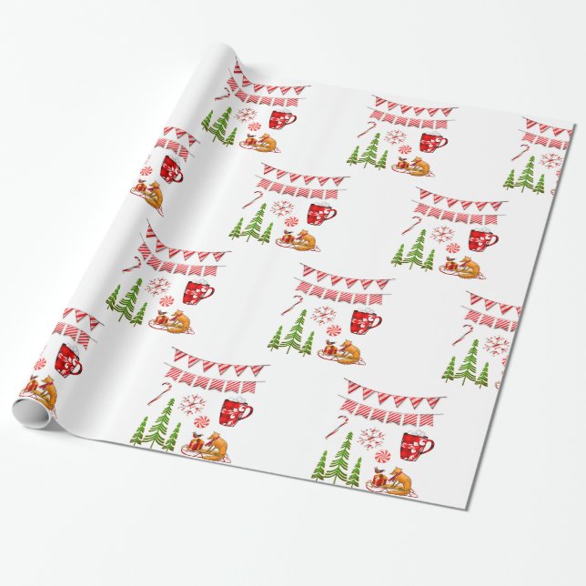 Papel De Presente Árvore de Natal decorativa (Desenrolado)