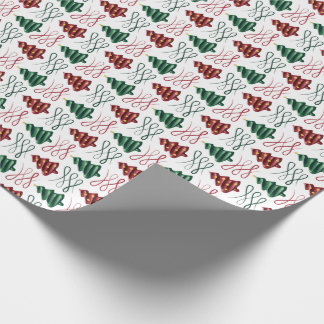 Papel De Presente Árvore de natal desenhada com batom verde e vermel