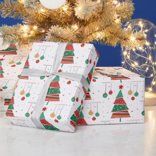 Papel De Presente Árvore de Natal do Estilo Retro