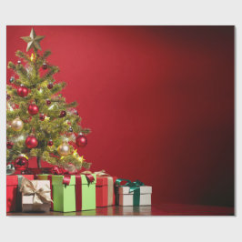 Papel De Presente Árvore de Natal e Apresentações
