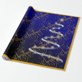 Papel De Presente Árvore de Natal e Estrelas -