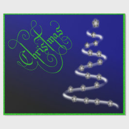 Papel De Presente Árvore de Natal e Estrelas -