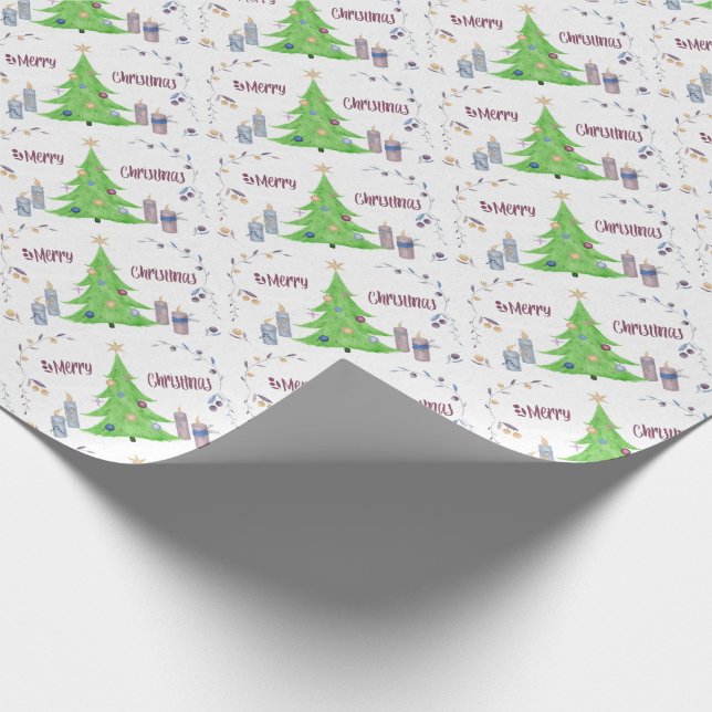 Papel De Presente Árvore de Natal e Velas (Ponta)