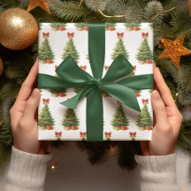 Árvore de Natal Elegante com Arco Vermelho e Prese