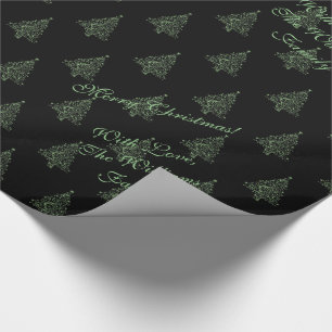 Papel De Presente Árvore de Natal Elegante - Padrão Preto-Preto