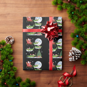 Papel De Presente Árvore de Natal engraçada com iluminação Papai Noe
