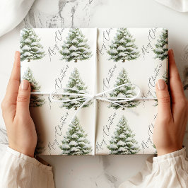 Papel De Presente Árvore de Natal Minimal Feliz Natal