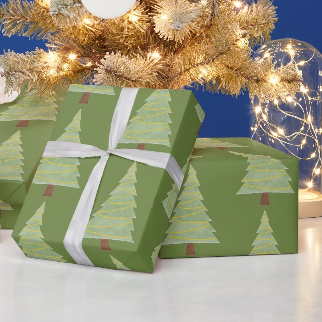 Papel De Presente Árvore de Natal minimalista (Feriados)