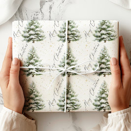 Papel De Presente Árvore de Natal Minimalista Feliz Natal