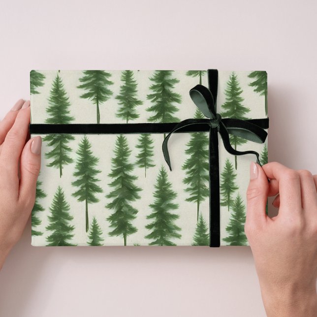 Papel De Presente Árvore de Natal Moderna de Inverno Férias Natal  (Criador carregado)