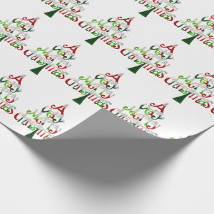 Papel De Presente Árvore de Natal Muito Feliz