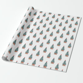 Papel De Presente Árvore de Natal Nevada Fofa