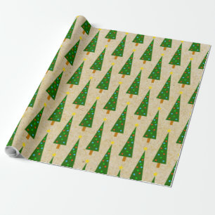 Papel De Presente Árvore de Natal! No Kraft