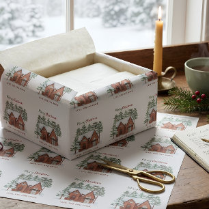 Papel De Presente Árvore de Natal Nórdica Personalizada Única