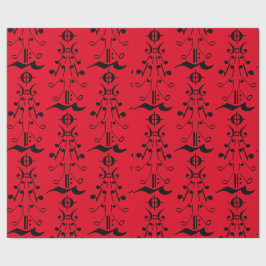 Papel De Presente Árvore de Natal - Notas e Símbolos de Música