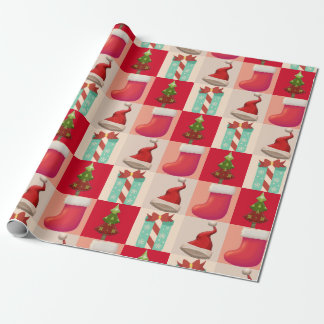 Papel De Presente Árvore de Natal Papais noeis Festivos presentes Na