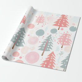 Papel De Presente árvore de natal pastal